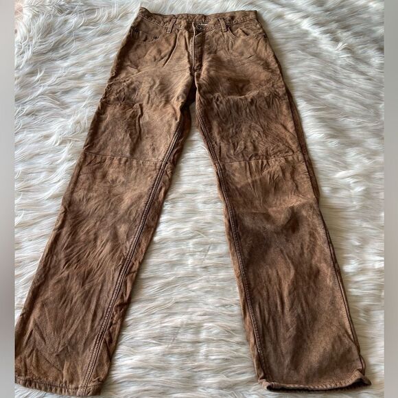 Skotts Leather Washable Suede Pants in Brown - Picture 1 of 10